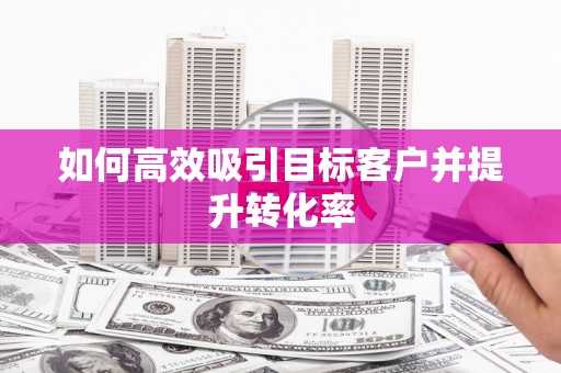 利州如何高效吸引目标客户并提升转化率