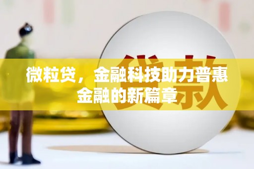 利州微粒贷，金融科技助力普惠金融的新篇章