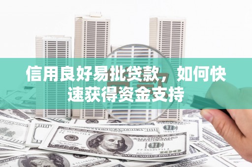 利州信用良好易批贷款，如何快速获得资金支持