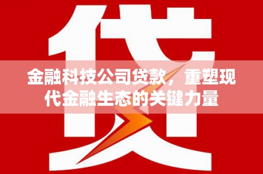 利州金融科技公司贷款，重塑现代金融生态的关键力量